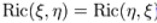 Ricci tensor symetry