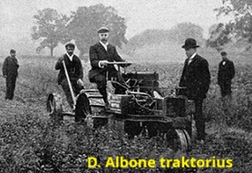 D. Albone traktorius laukuose